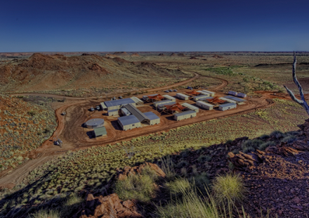 An image of a mining site in the desert